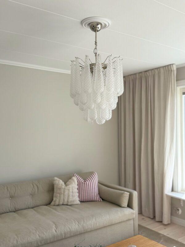 Medium Transparent Murano Glass Chandelier Drop Prism – handcrafted in Italy