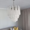 Handblown Murano Drops Chandelier – 32 Glass Drops in a Stockholm home