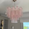 Handblown Murano Tubular Chandelier – 26 Glass Prisms in a Stockholm home