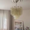 Medium Green Day Murano Glass Chandelier Tubular – handcrafted in Italy