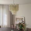 Handblown Murano Tubular Chandelier – 36 Glass Prisms in a Stockholm home