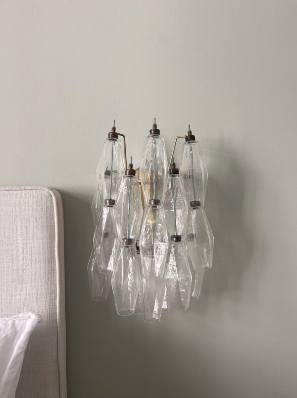 Transparent Murano Glass Wall Sconce – handcrafted in Italy