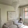Handblown Murano Drops Chandelier – 52 Glass Drops in a Stockholm home
