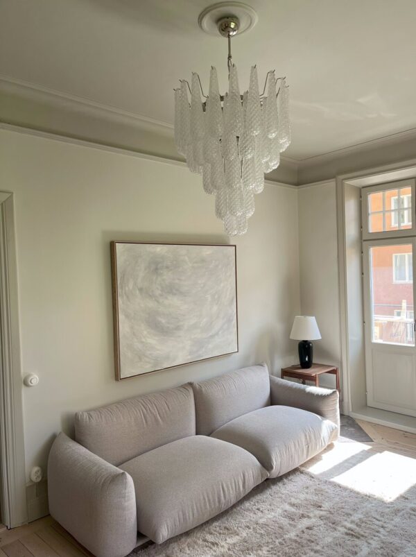 Large Transparent Murano Glass Chandelier Drop Prism with 52 glass prisms