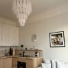 Handblown Murano Drops Chandelier – 52 Glass Drops in a Stockholm home