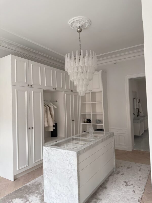 XL Transparent Murano Glass Chandelier Drop Prism for dining rooms and foyers