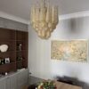 Medium Amber Murano Glass Chandelier Drop Prism – handcrafted in Italy