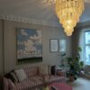 Handblown Murano Drops Chandelier – 85 Glass Drops in a Stockholm home