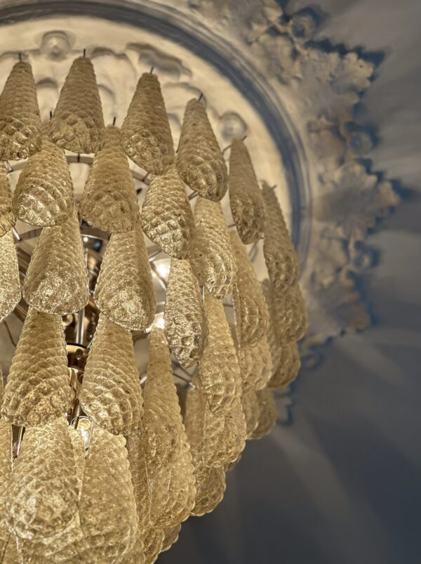 XL Amber Murano Glass Chandelier Drop Prism for dining rooms and foyers