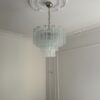 Medium Transparent Murano Glass Chandelier Tubular – handcrafted in Italy