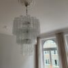 Large Transparent Murano Glass Chandelier Tubular – handcrafted in Murano Italy