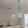 XL Transparent Murano Glass Chandelier Tubular – handcrafted in Murano Italy