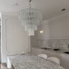 Handblown Murano Tubular Chandelier – 101 Glass Prisms in a Stockholm home