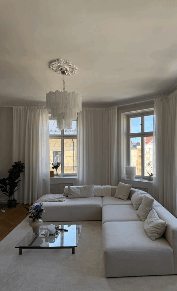 Milky Swirl Murano Glass Chandelier – elegant Mid-Century Italian ceiling light