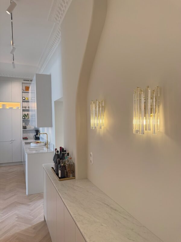 Transparent Fiora Murano Glass Wall Sconce – Mid-Century Italian design