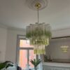 Handblown Murano Tubular Chandelier – 101 Glass Prisms in a Stockholm home