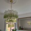 Handblown Murano Tubular Chandelier – 101 Glass Prisms in a Stockholm home