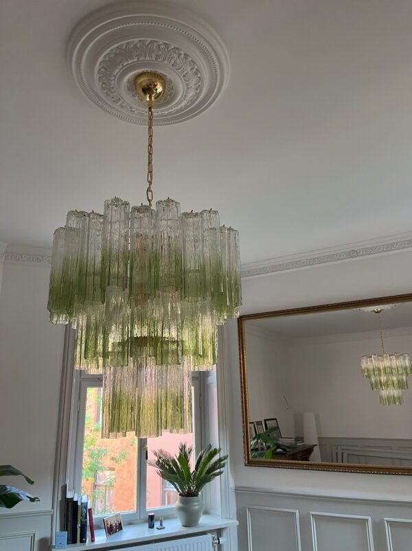 • Two-Colored Murano chandelier – elegant Mid-Century Italian ceiling light
