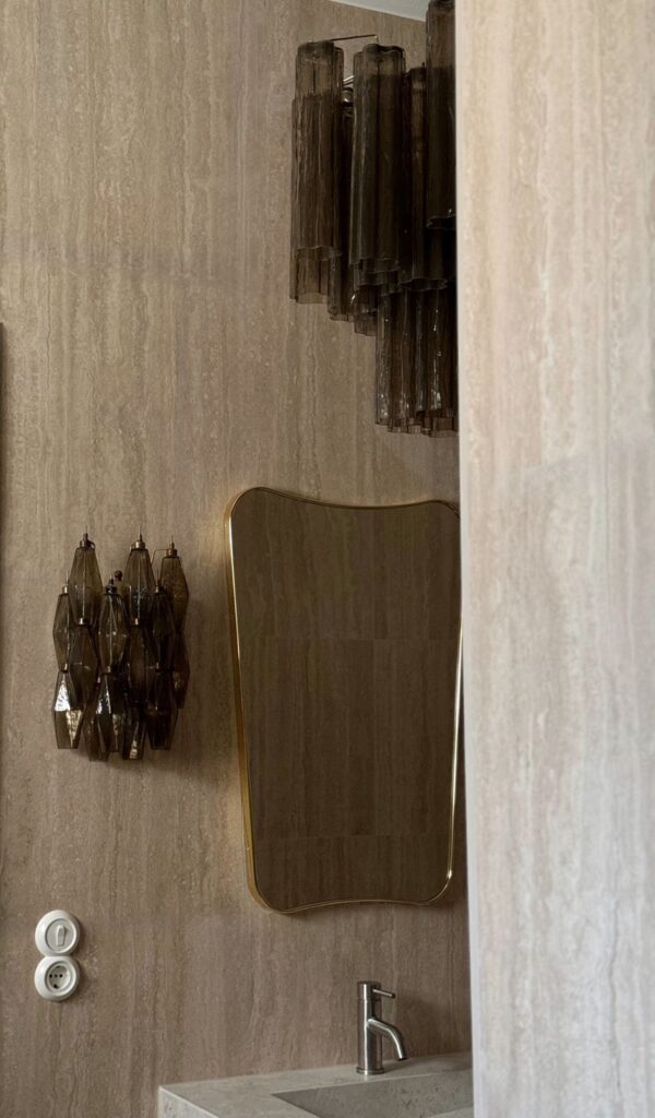 Dark Sand Murano Glass Wall Sconce – handcrafted in Italy