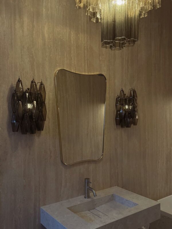 Dark Sand Murano Glass Wall Sconce – Mid-Century Italian design