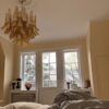 Handblown Murano Petal Chandelier – 36 Glass Petals in a Stockholm home