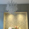 Handblown Murano Petal Chandelier – 83 Glass Petals in a Stockholm home