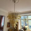 Handblown Murano Petal Chandelier – 83 Glass Petals in a Stockholm home