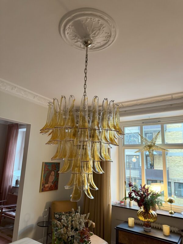Amber Murano chandelier – Italian Mid-Century XXL design