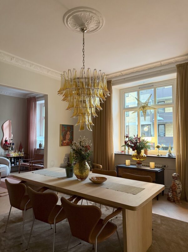 Mid-Century Amber Murano chandelier with 10 light sources – XXL