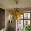 Caramel Murano Petal Chandelier – 53 Glass Petals — handblown Murano glass, made in Italy