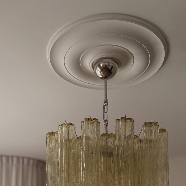 Handblown Murano Tubular Chandelier – 36 Glass Prisms in a Swedish home — ODO Items