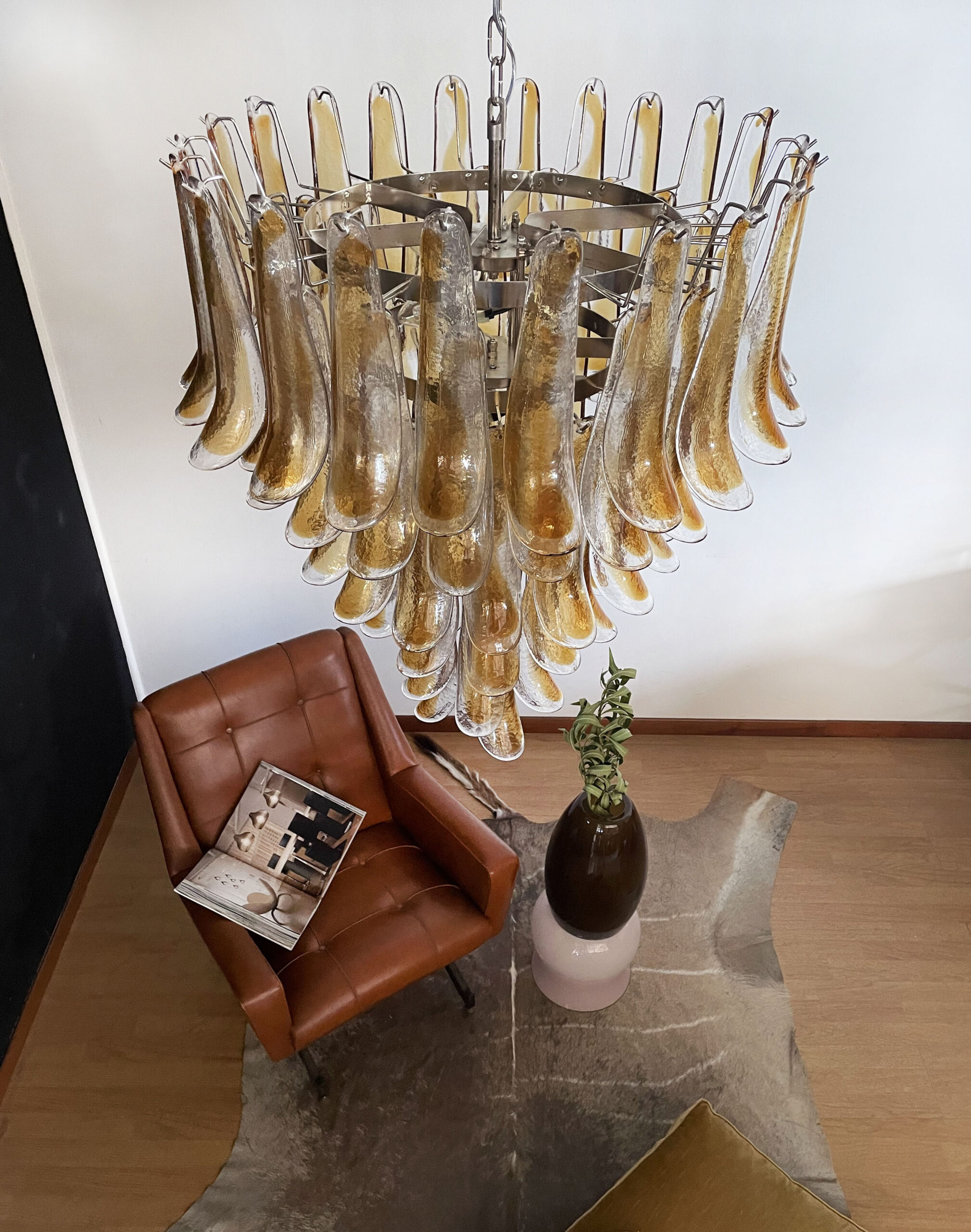 Handblown Murano glass — Petal Amber