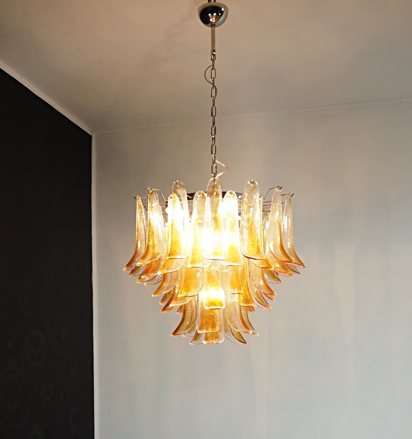 Handblown Murano glass — Petal Amber