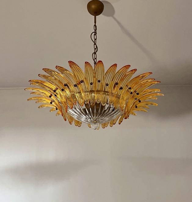 Handblown Murano glass — Palmette Amber