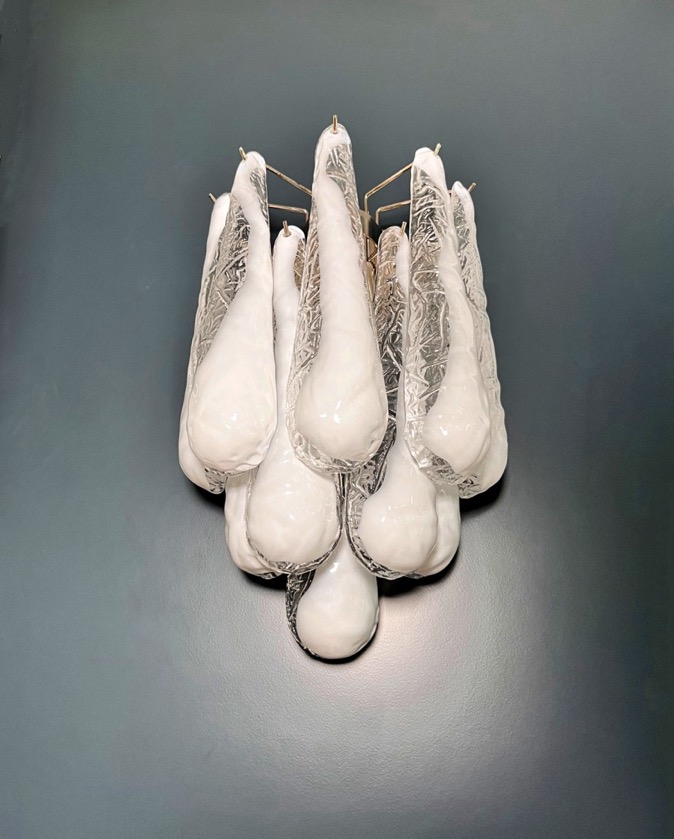 Handblown Murano glass — Drops White