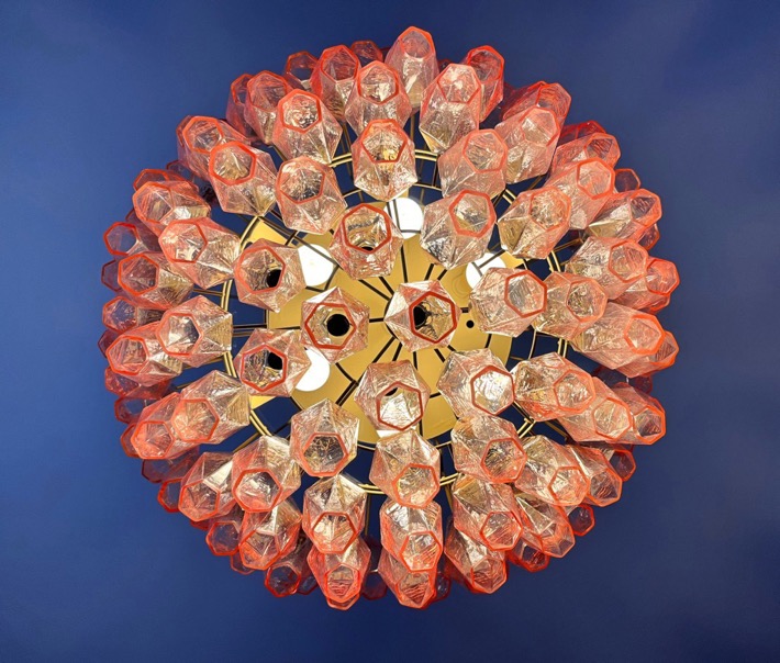 Handblown Murano glass — Poliedri Pink