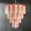 Handblown Murano glass — Tubular Pink/White