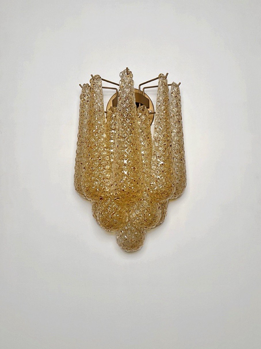 Handblown Murano glass — Drops Amber