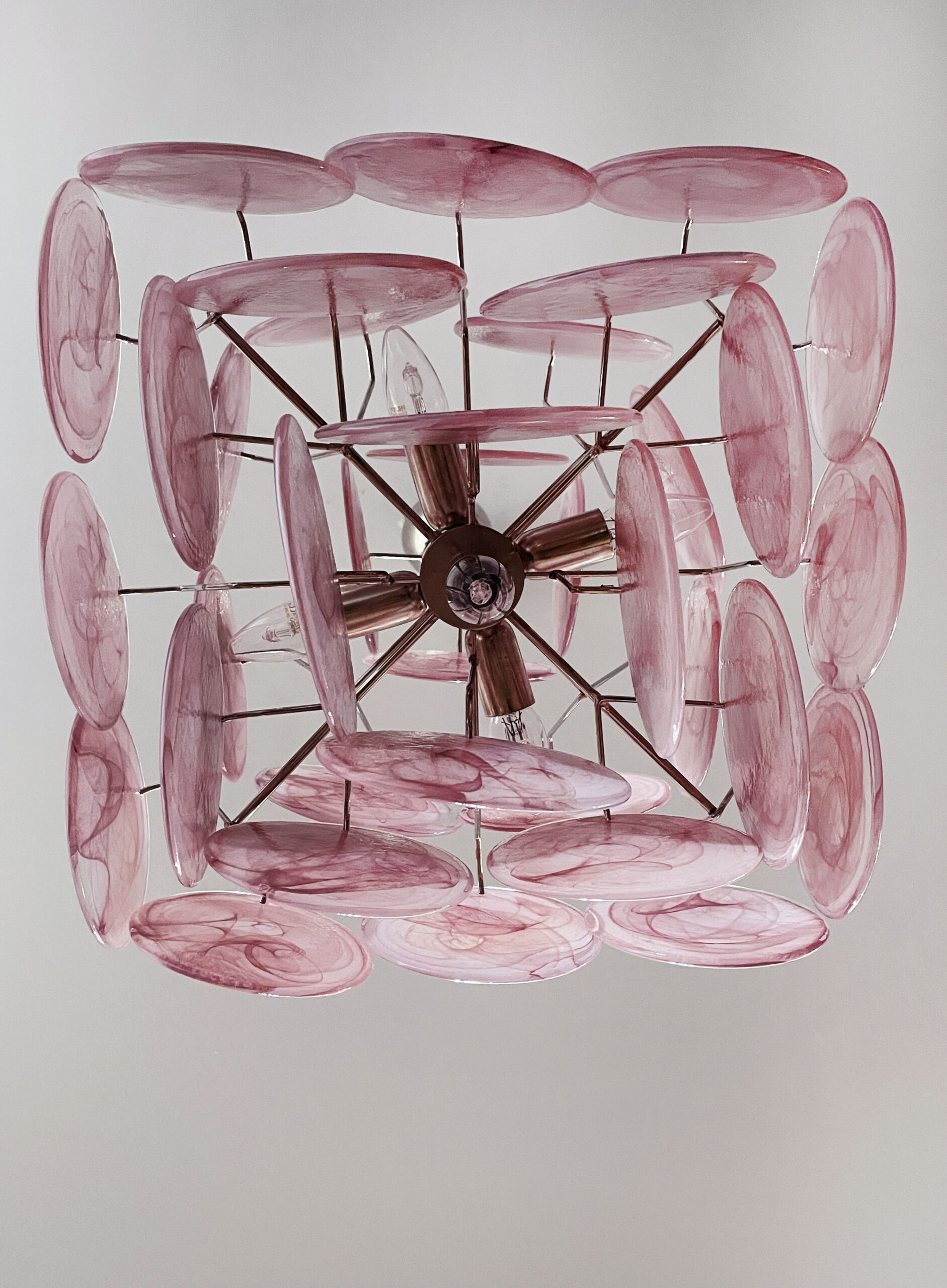 Handblown Murano glass — Disks Pink