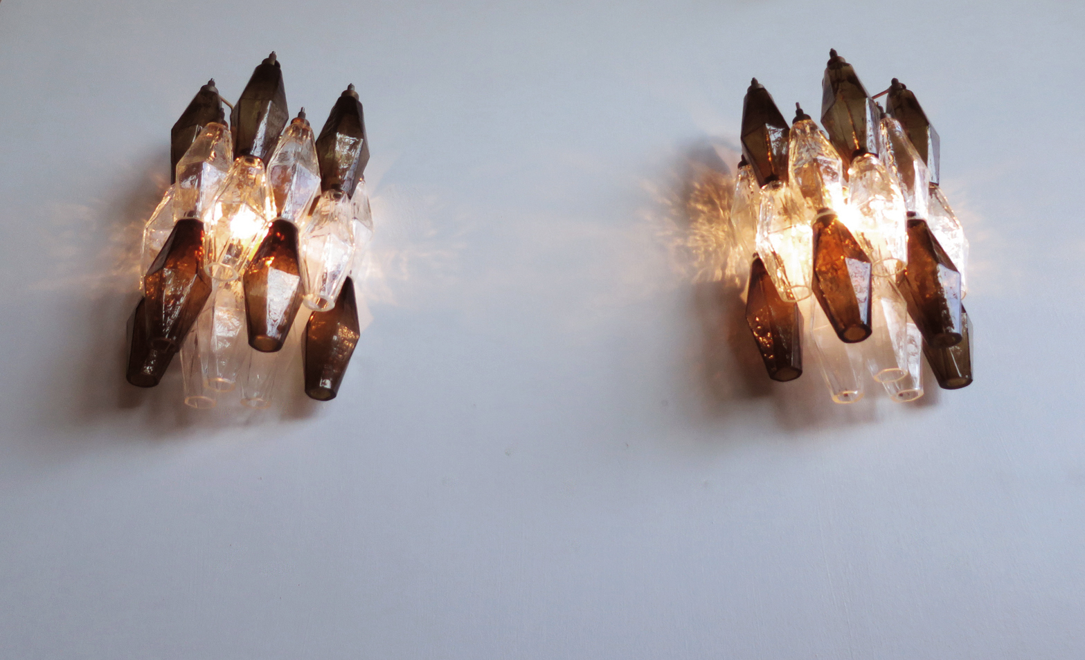 Handblown Murano glass — Poliedri Transparent/Smoked