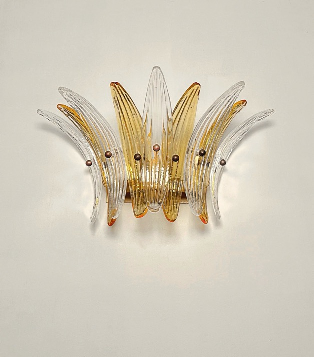 Handblown Murano glass — Palmette Amber