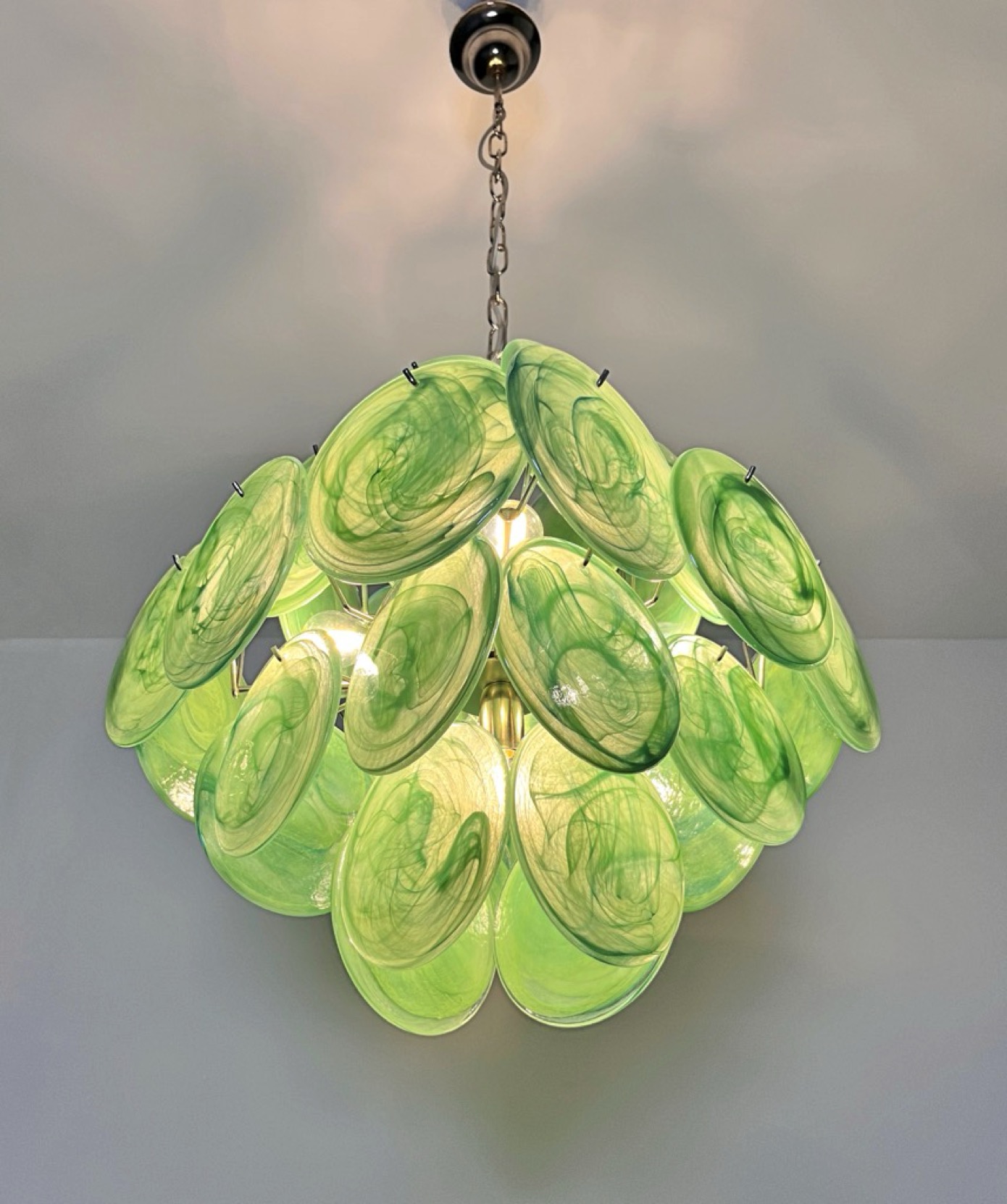 Handblown Murano glass — Disks Green