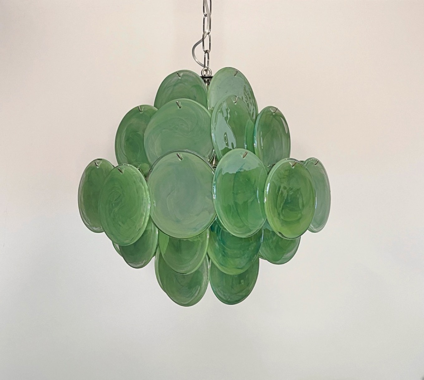 Handblown Murano glass — Disks Green