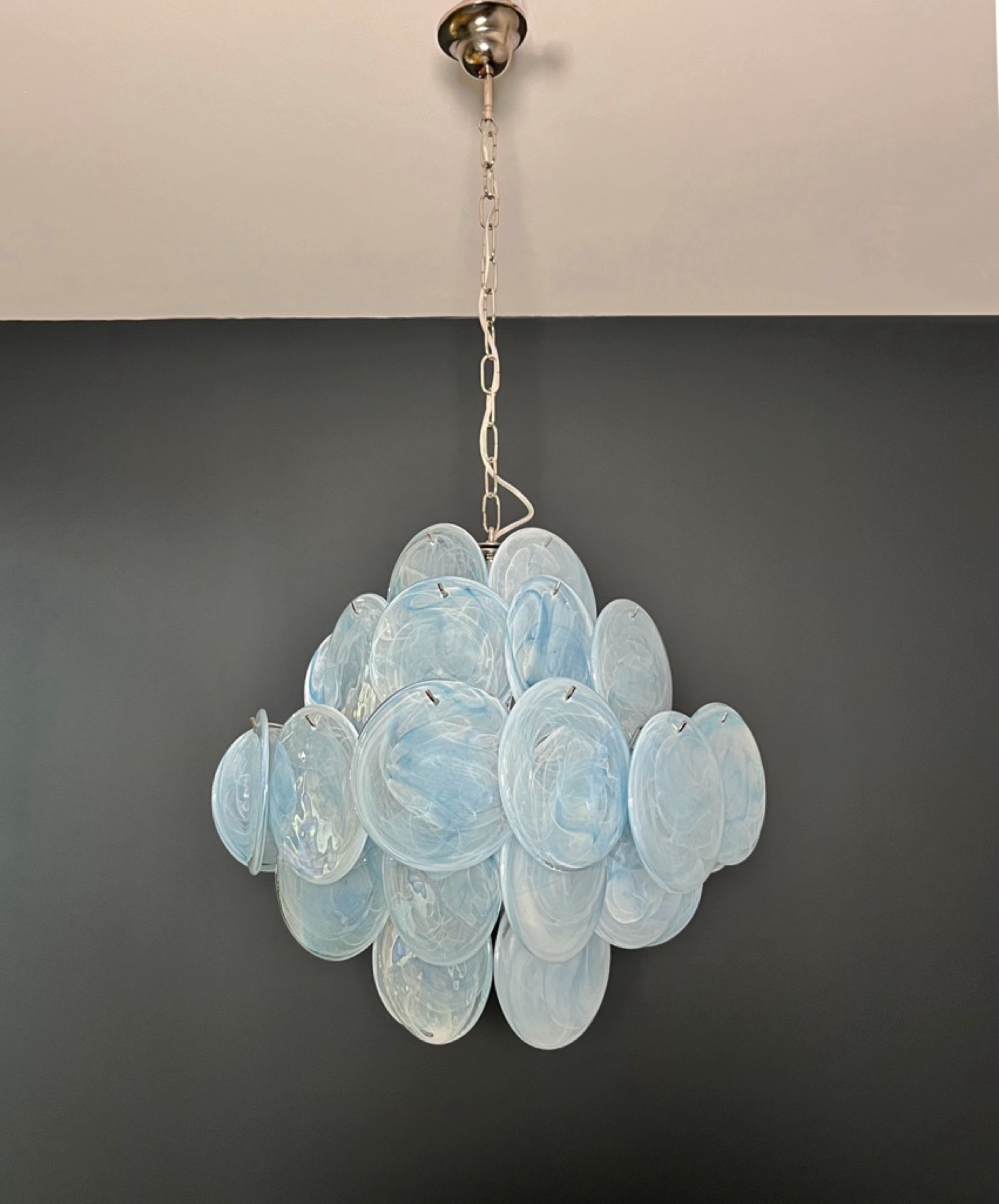 Handblown Murano glass — Disks Blue