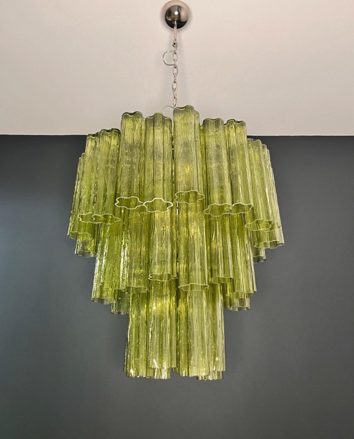 Handblown Murano glass — Tubular Green