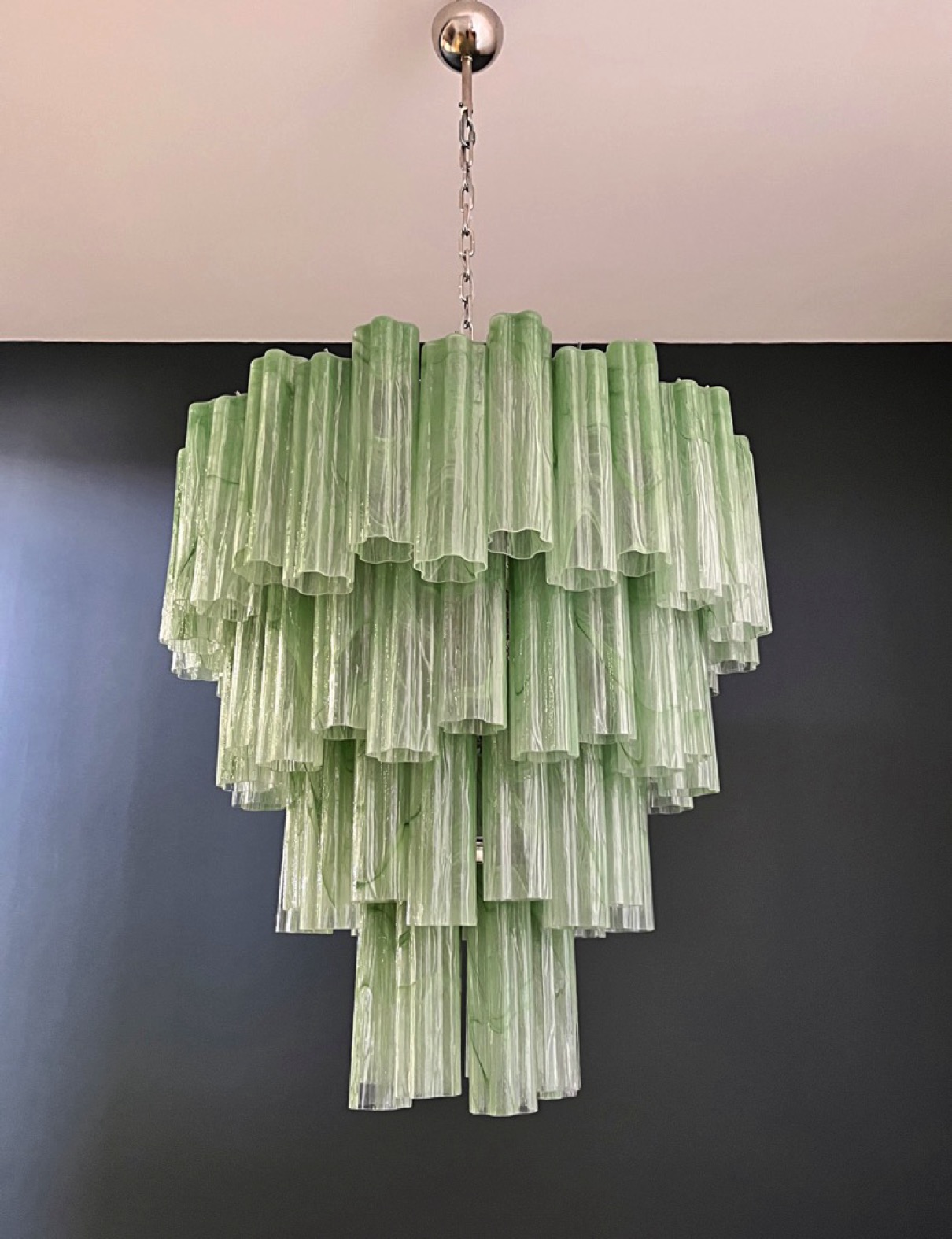 Handblown Murano glass — Tubular Green/Red