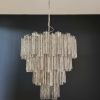 Handblown Murano glass — Tubular Smoked/Red