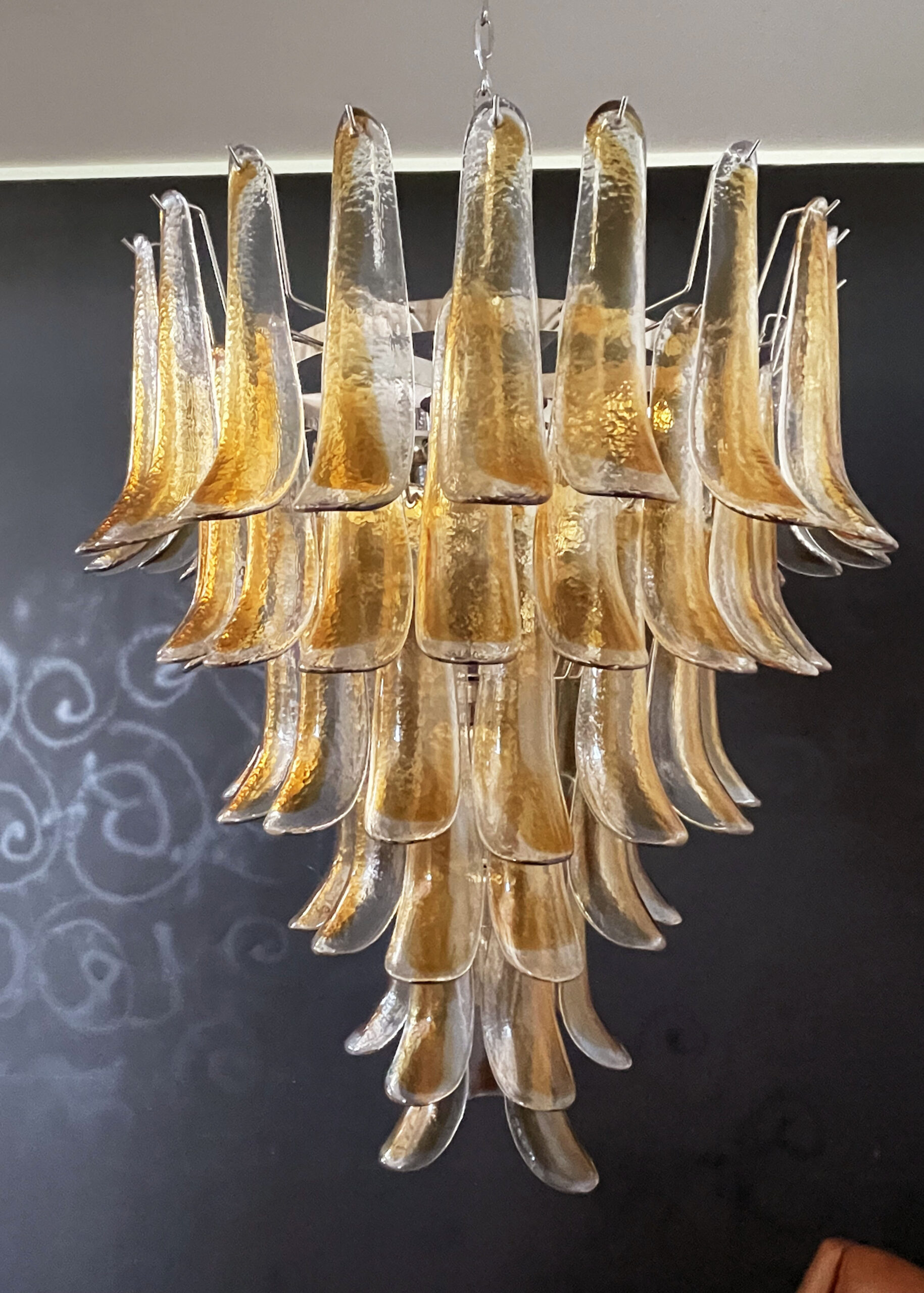 Handblown Murano glass — Petal Amber