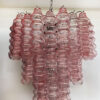Pink Murano Tubular Chandelier – 48 Glass Prisms