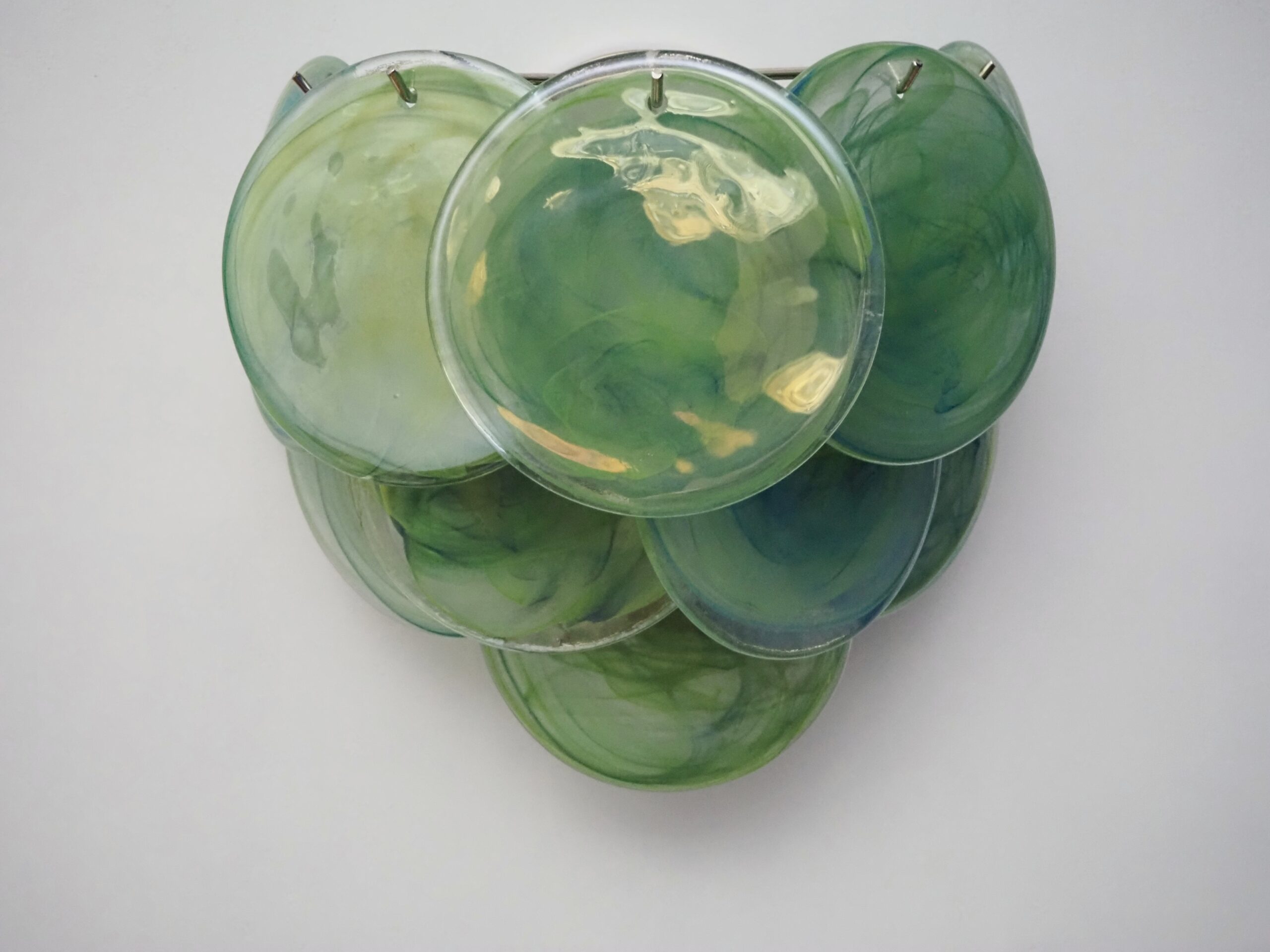 Handblown Murano glass — Disks Green